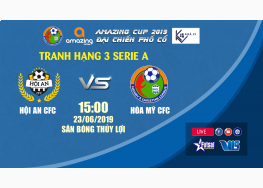 XEM TRỰC TIẾP HỘI AN CFC vs HÒA MỸ CFC | GIẢI BÓNG ĐÁ VÔ ĐỊCH THANH NIÊN TIN LÀNH TRUNG TRUNG BỘ - AMAZING CUP 2019