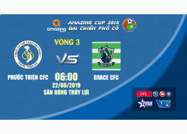 XEM TRỰC TIẾP PHƯỚC THIỆN CFC vs GRACE CFC | GIẢI BÓNG ĐÁ VÔ ĐỊCH THANH NIÊN TIN LÀNH TRUNG TRUNG BỘ - AMAZING CUP 2019